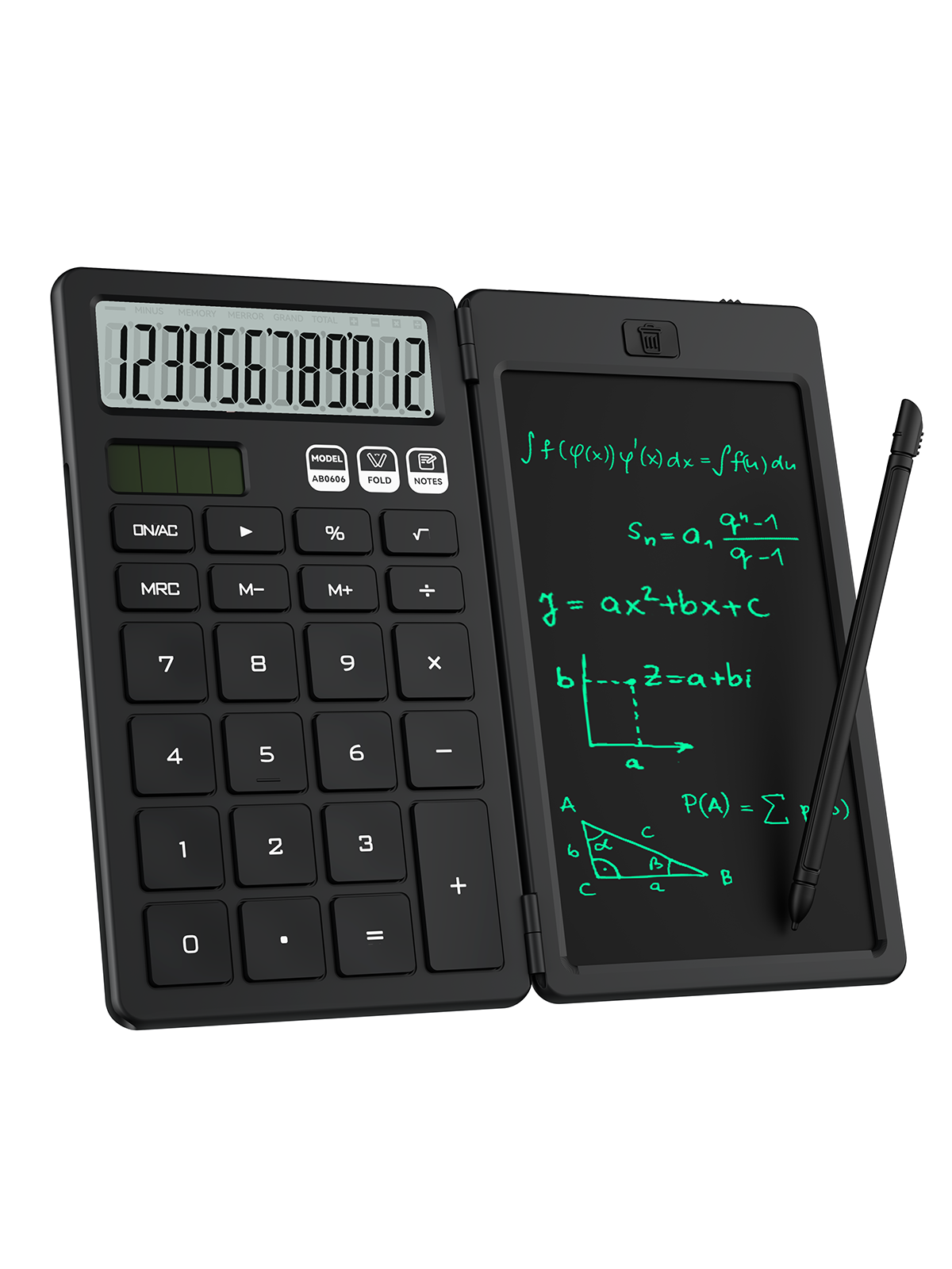 ROATEE Basic Calculator with Writing Board (Black)