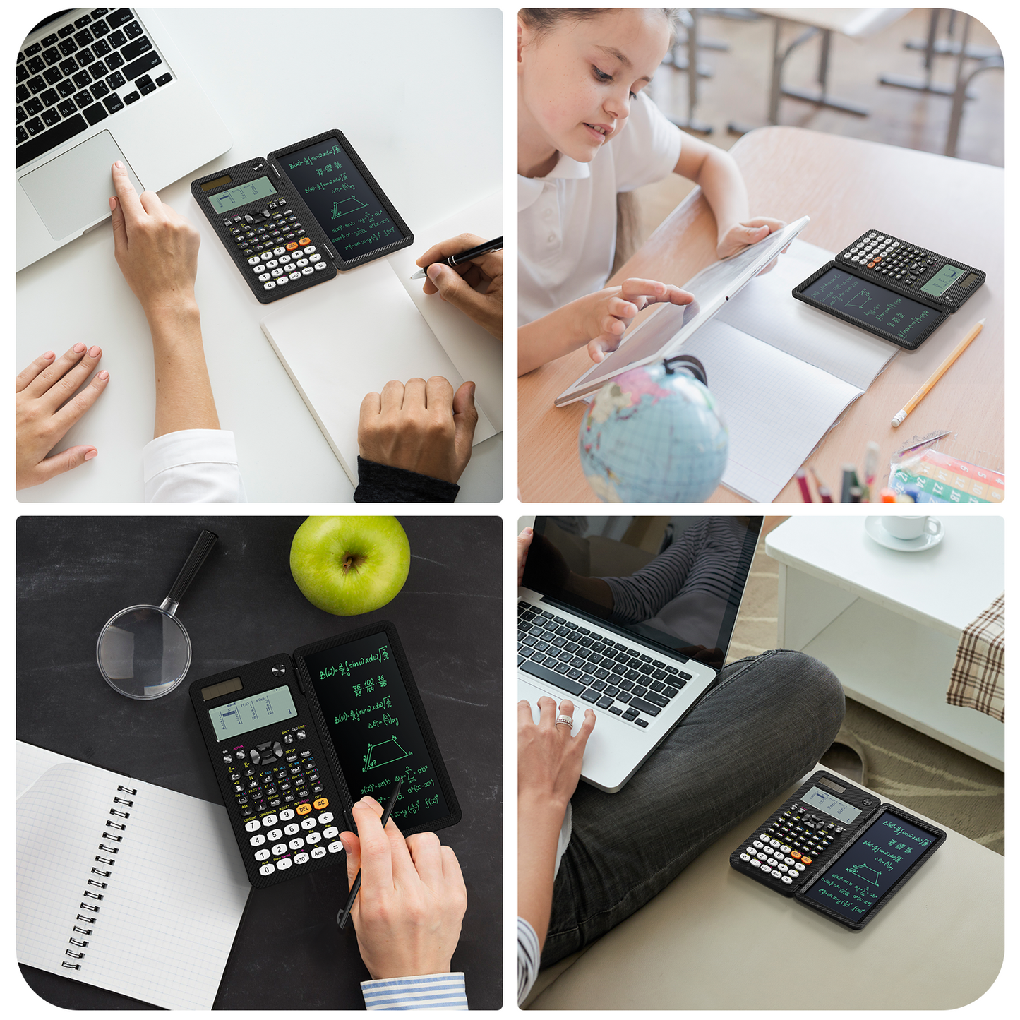 ROATEE Rechargeable 991EX 552 Functions Scientific Calculator with Writing Pad(Black)