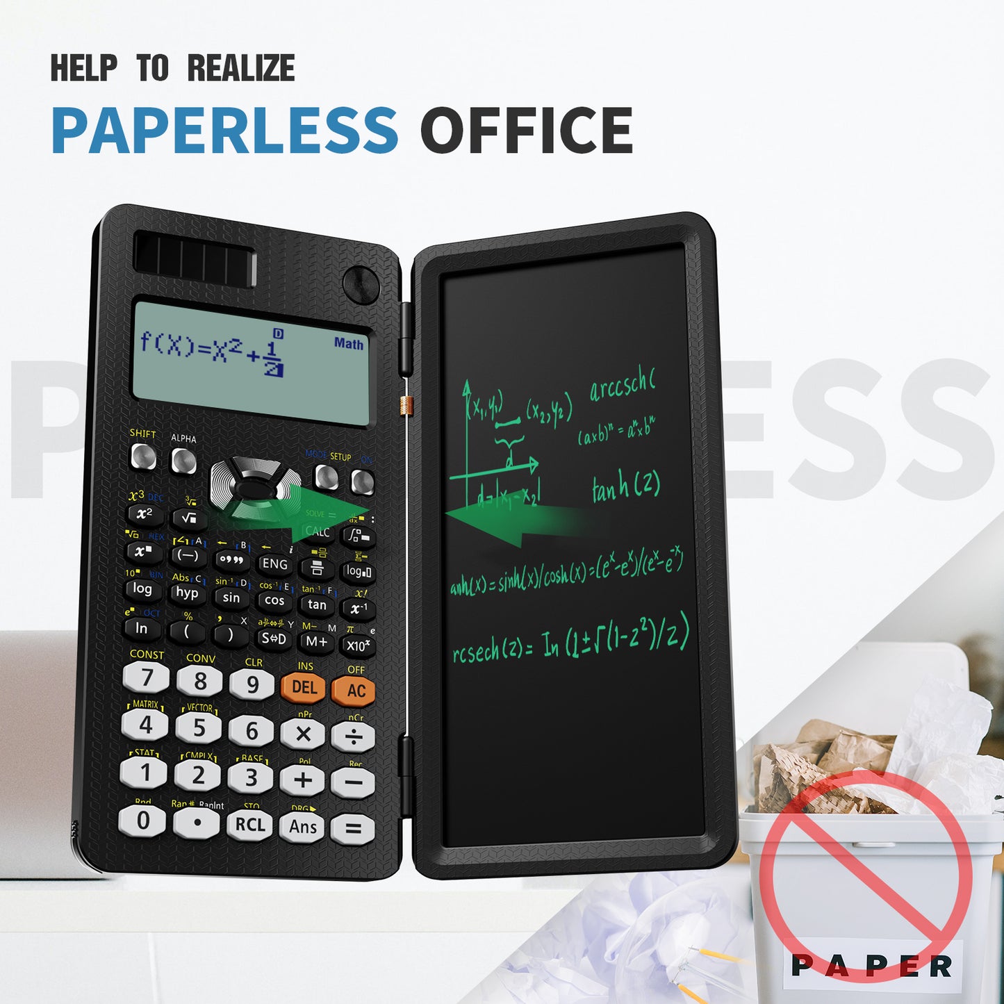 ROATEE 991ES 417 Functions Scientific Calculator with Writing Pad(Black)