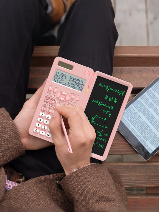 ROATEE Rechargeable 991ES MAX 417 Functions Scientific Calculator with Writing Pad(Pink)