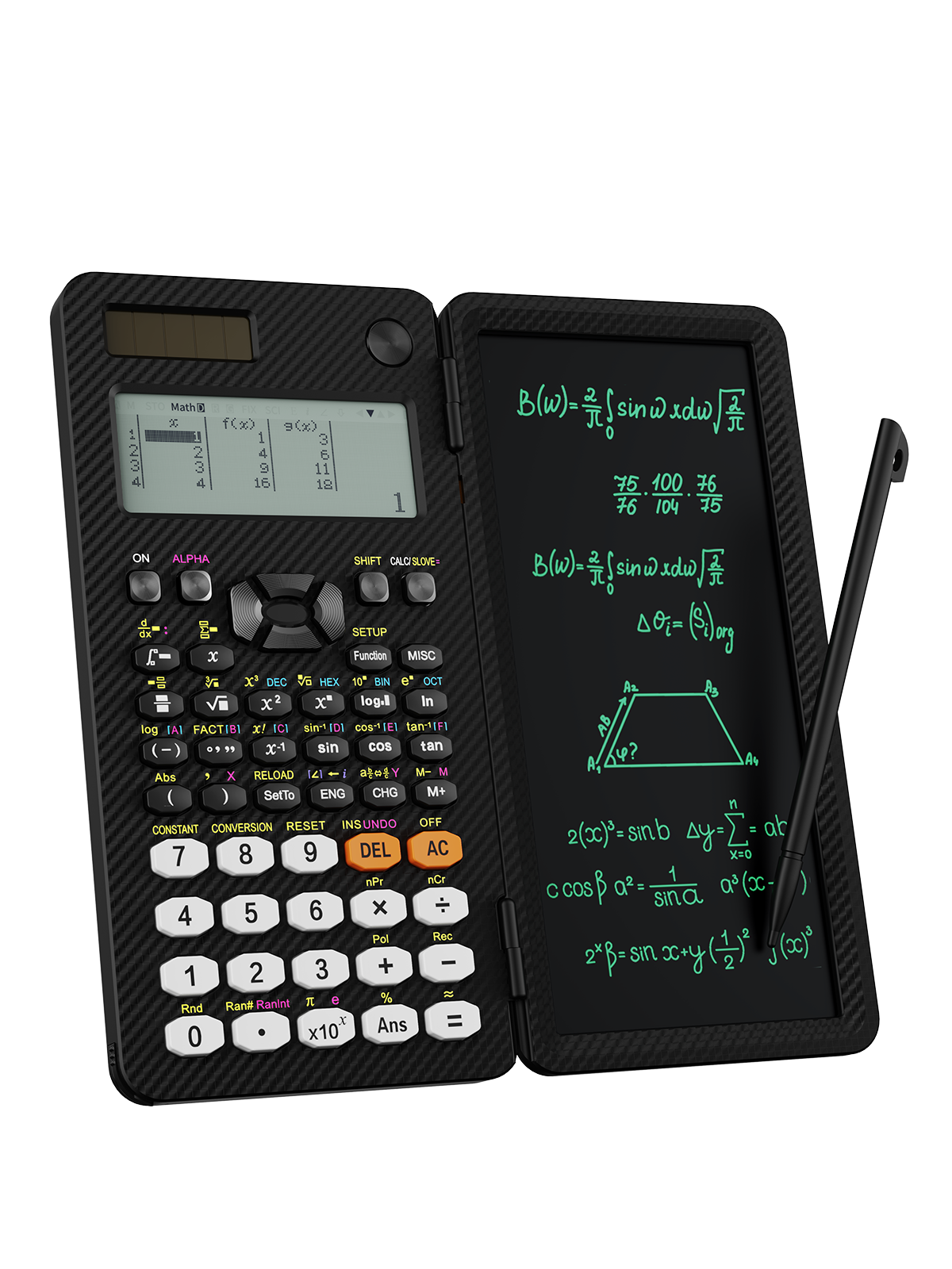 ROATEE Rechargeable 991EX 552 Functions Scientific Calculator with Writing Pad(Black)