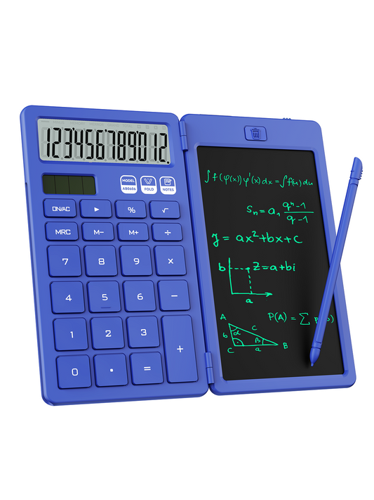 ROATEE Basic Calculator with Writing Board (Blue)