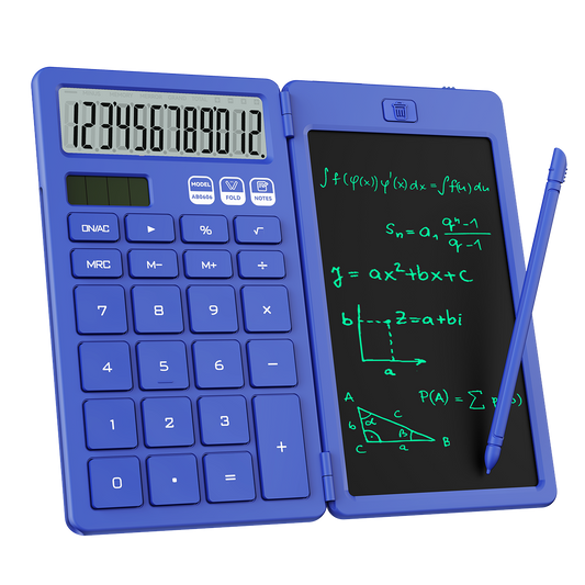 ROATEE Basic Calculator with Writing Board (Blue)