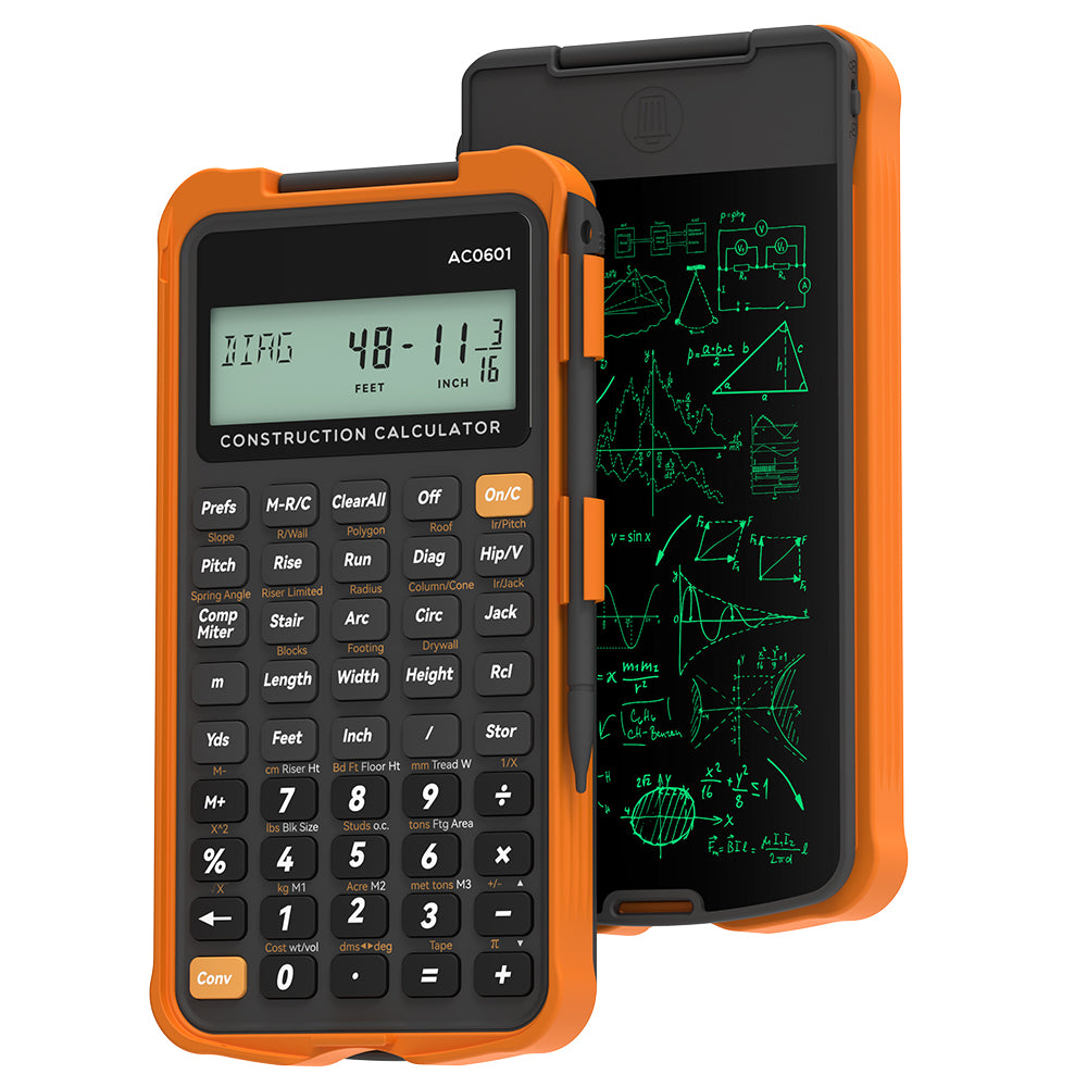 ROATEE Pocket 12 Digits Construction Calculator with Writing Board for Carpenter, Framer, Remodeler