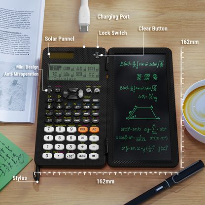 ROATEE Rechargeable 991EX 552 Functions Scientific Calculator with Writing Pad(Black)