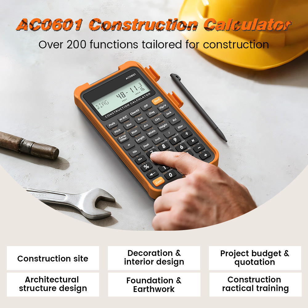 ROATEE Pocket 12 Digits Construction Calculator with Writing Board for Carpenter, Framer, Remodeler