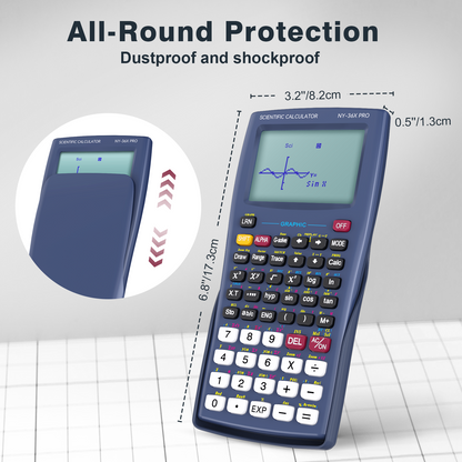 ROATEE 360 Functions Graphing Scientific Calculator with Dustproof Sliding Cover