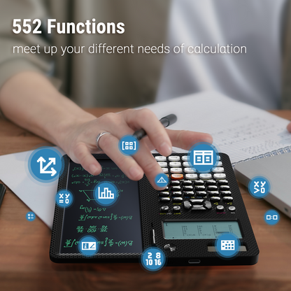 ROATEE Rechargeable 991EX 552 Functions Scientific Calculator with Writing Pad(Black)