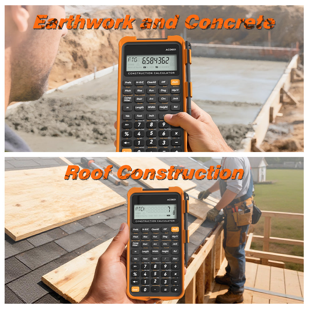 ROATEE Pocket 12 Digits Construction Calculator with Writing Board for Carpenter, Framer, Remodeler