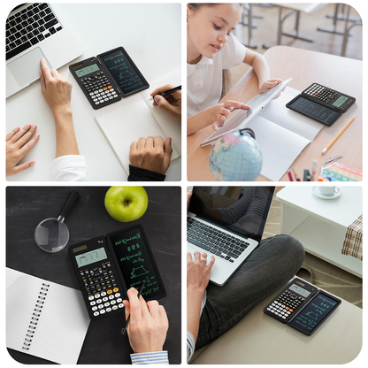 ROATEE Rechargeable 991EX 552 Functions Scientific Calculator with Writing Pad(Black)
