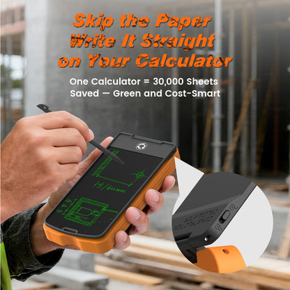 ROATEE Pocket 12 Digits Construction Calculator with Writing Board for Carpenter, Framer, Remodeler