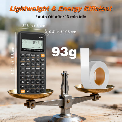 ROATEE Pocket 12 Digits Construction Calculator with Writing Board for Carpenter, Framer, Remodeler