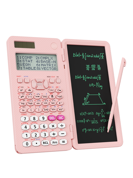 ROATEE Rechargeable 991ES MAX 417 Functions Scientific Calculator with Writing Pad(Pink)
