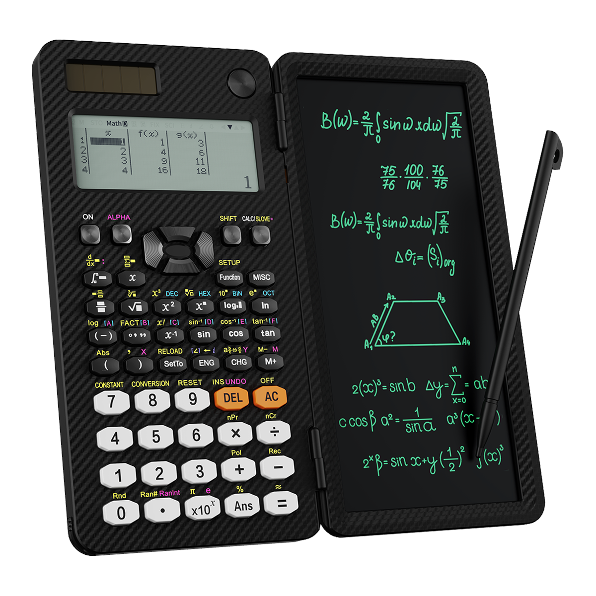 ROATEE Rechargeable 991EX 552 Functions Scientific Calculator with Writing Pad(Black)