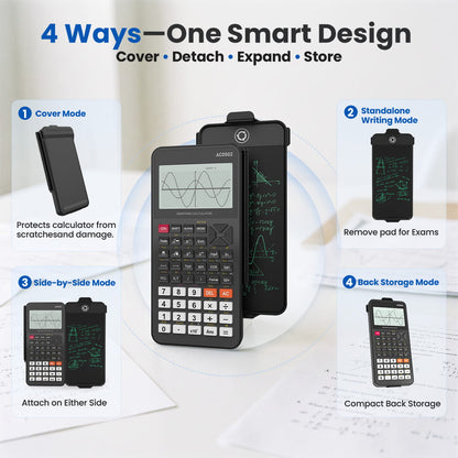 ROATEE Big Screen Rechargeable Graphing Scientific Calculator with Notepad