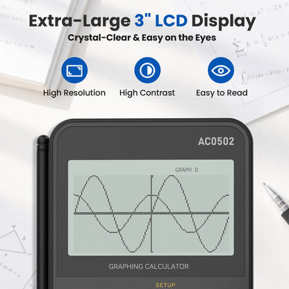 ROATEE Big Screen Rechargeable Graphing Scientific Calculator with Notepad