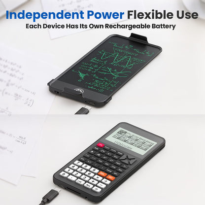 ROATEE Big Screen Rechargeable Graphing Scientific Calculator with Notepad