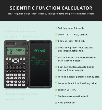 ROATEE 991MS 349 Functions Scientific Calculator with Writing Pad