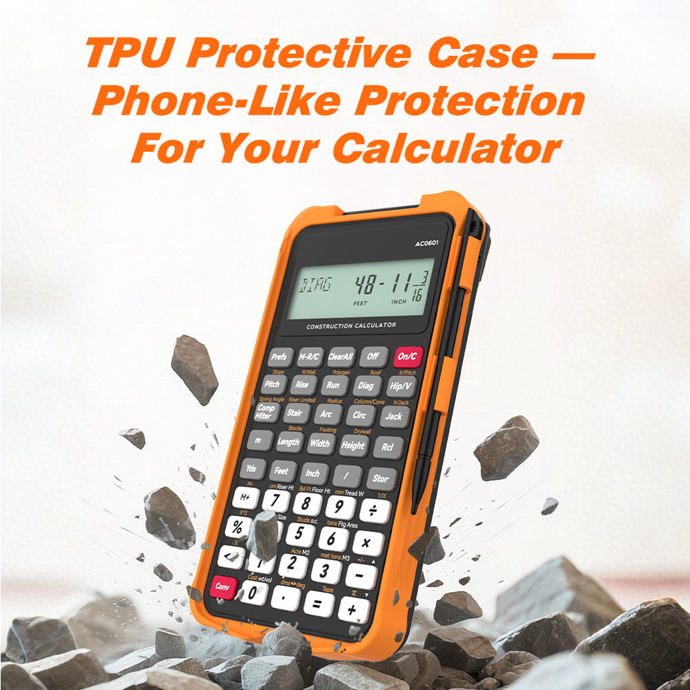 ROATEE Pocket 12 Digits Construction Calculator with Writing Board for Carpenter, Framer, Remodeler