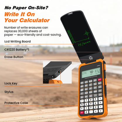ROATEE Pocket 12 Digits Construction Calculator with Writing Board for Carpenter, Framer, Remodeler