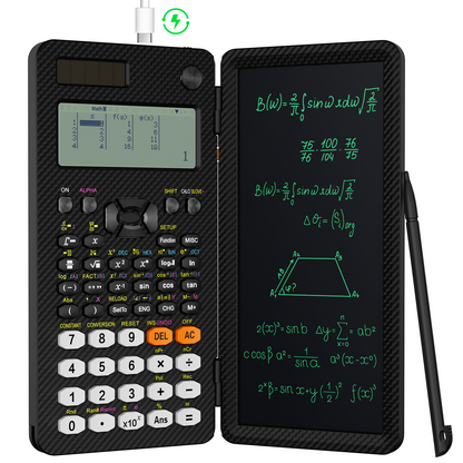 ROATEE Rechargeable 991EX 552 Functions Scientific Calculator with Writing Pad(Black)